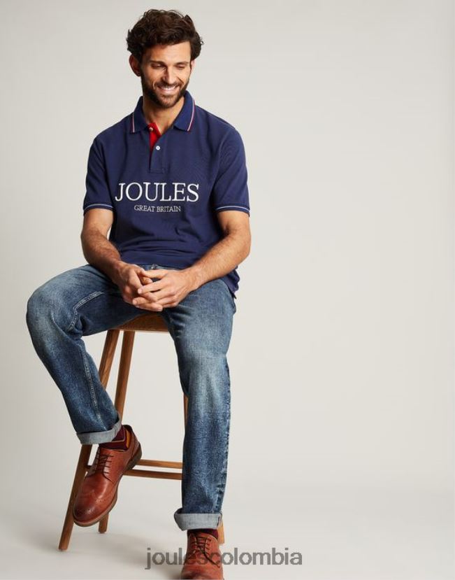 Joules vestir hombres camisa polo H0604R237 azul profundo