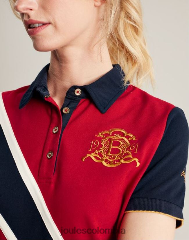 Joules vestir mujer polo de burgley H0604R120 rojo oscuro