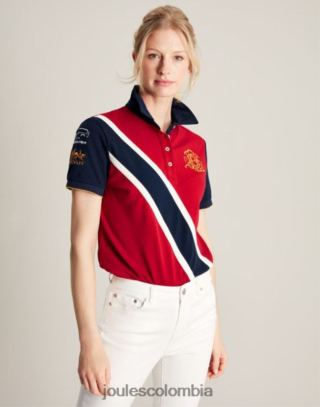 Joules vestir mujer polo de burgley H0604R120 rojo oscuro