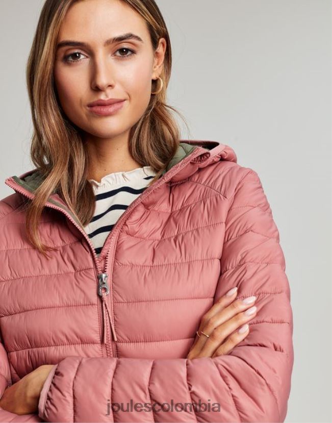 Joules vestir mujer abrigo acolchado plegable bowland H0604R44 rosa