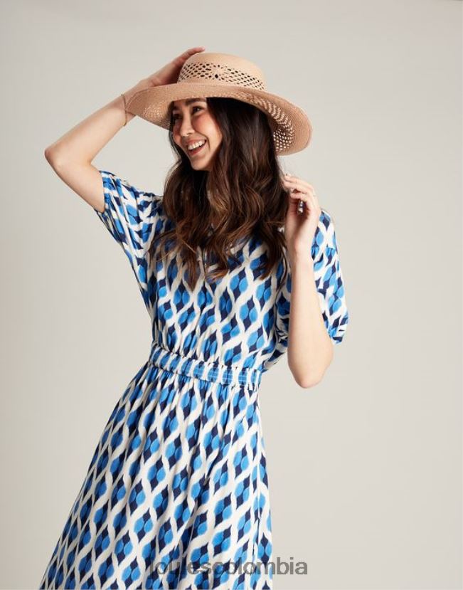 Joules vestir mujer vestido rochelle H0604R48 ikat azul