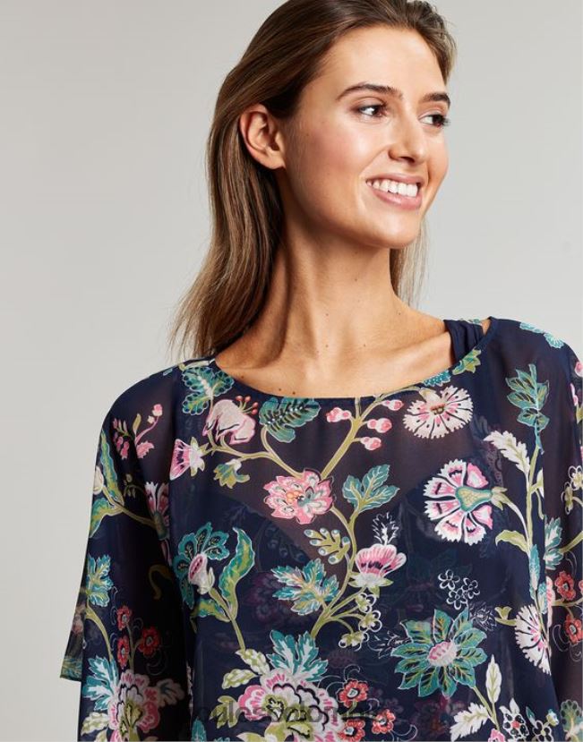 Joules vestir mujer rosanna encubrir H0604R133 floral azul marino